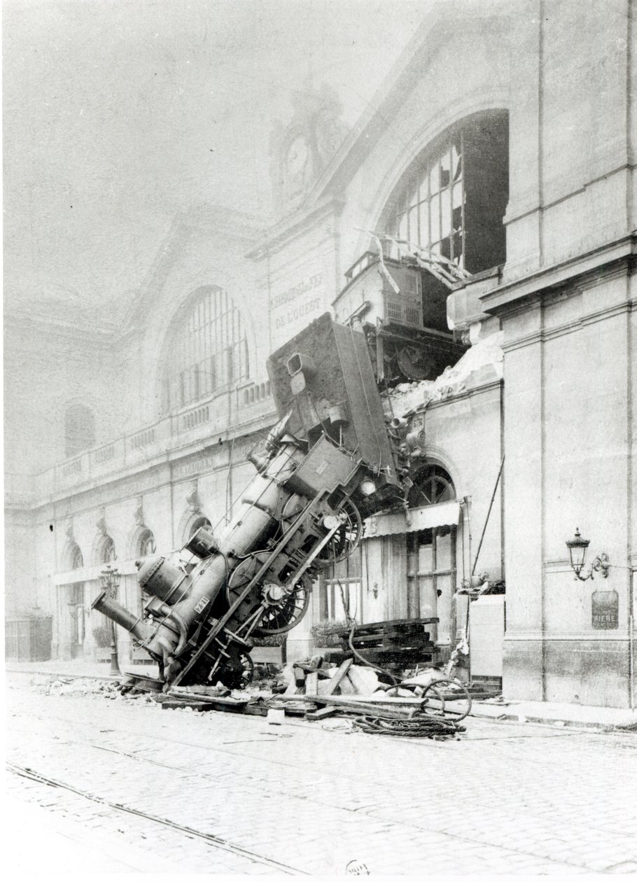 Vlakové neštěstí na Gare Montparnasse v Paříži 22. října 1895 od French Photographer