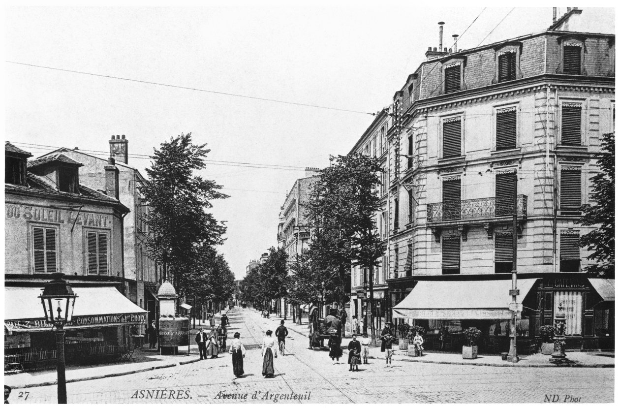 Pohled na Asnieres, Avenue dArgenteuil, kolem roku 1900 od French Photographer