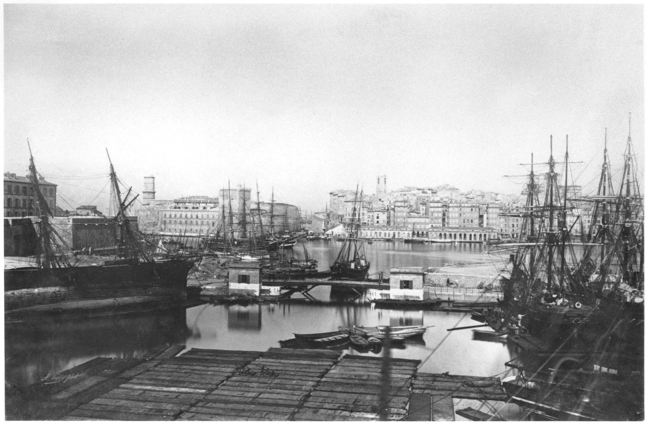 Pohled na přístav Marseilles, konec 19. století od French Photographer