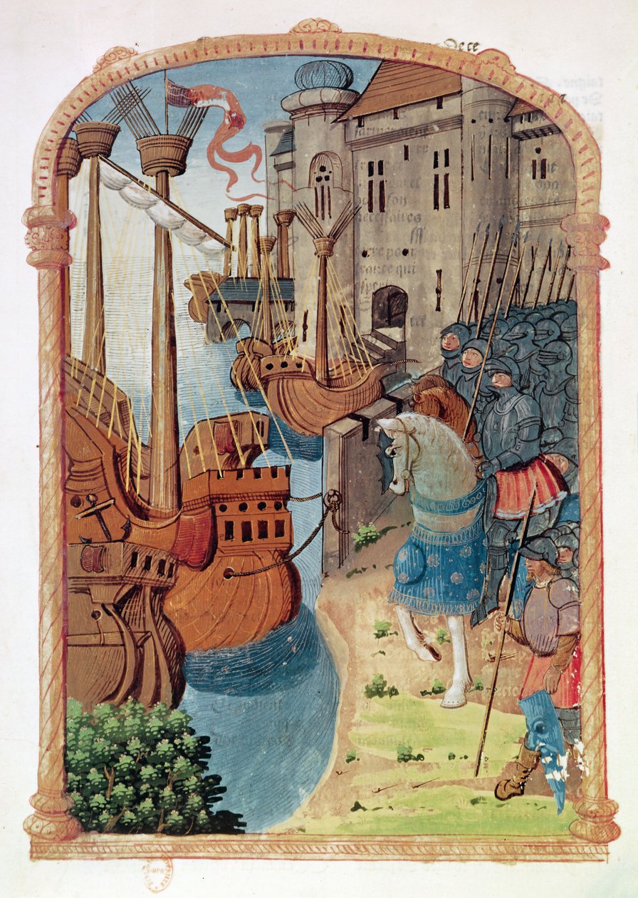 8378 Velin 745 f.1 Rytíři na koních, cca 1350s od French School
