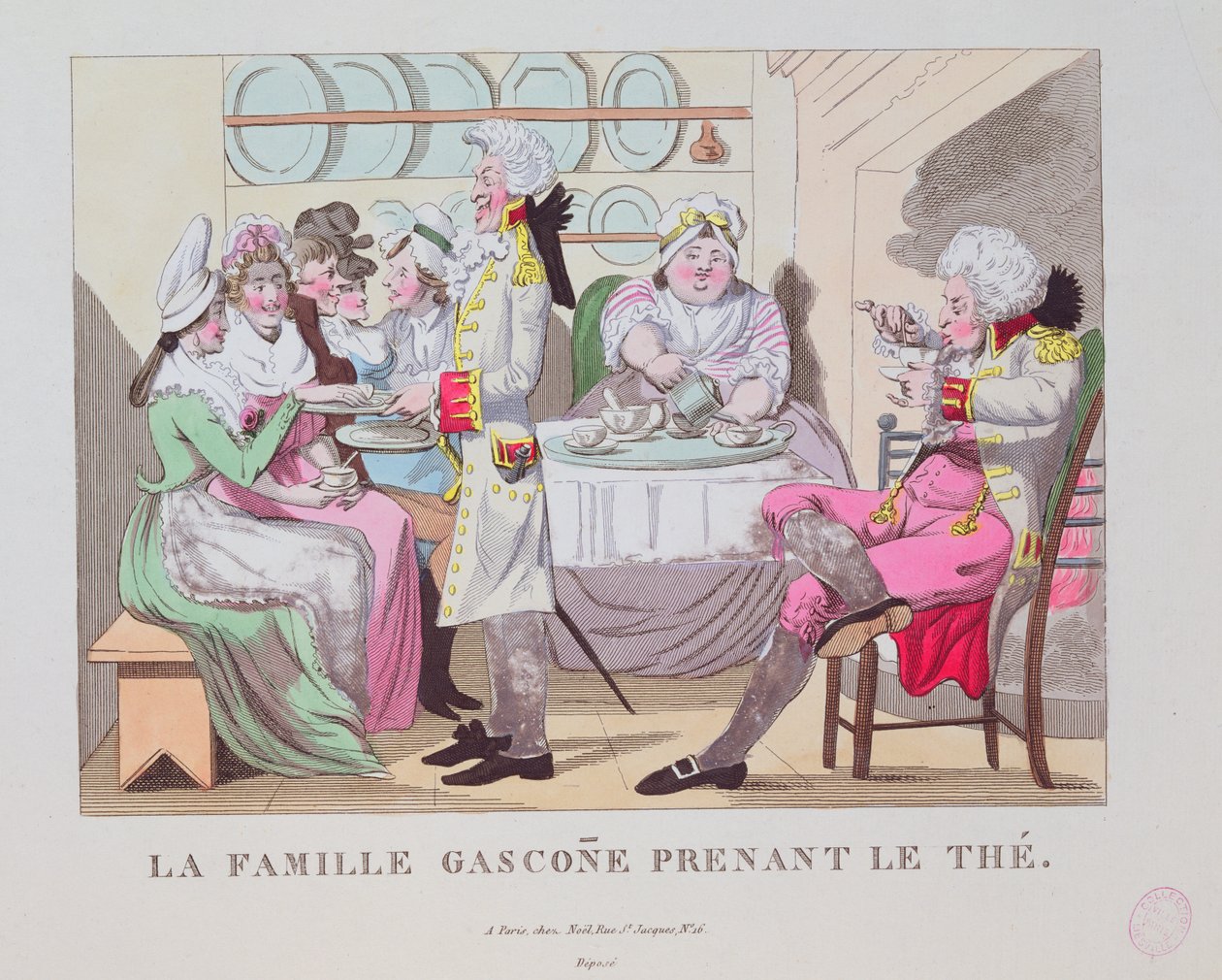 Rodina z Gaskoňska pije čaj, 1815 od French School