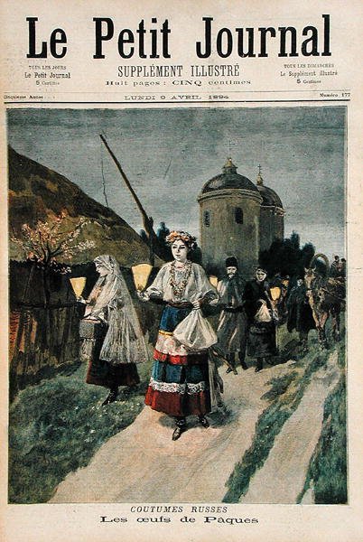 Ruský zvyk, velikonoční vajíčka, ilustrace z Le Petit Journal, 9. dubna 1894 od French School