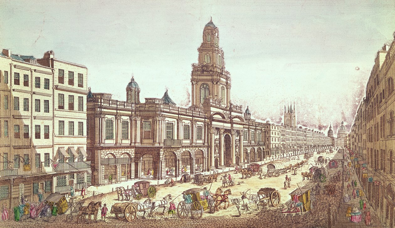 Pohled na královskou burzu, vyryl Moithey, c.1754 od French School