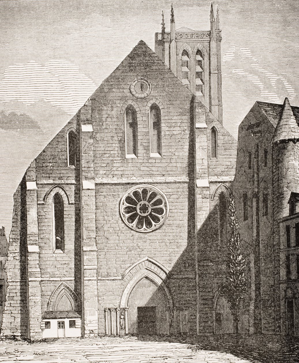 Opatství Sainte Genevieve, Paříž, z „Le Moyen Age et La Renaissance“ od Paula Lacroixe (1806-84), vydáno 1847 od French School
