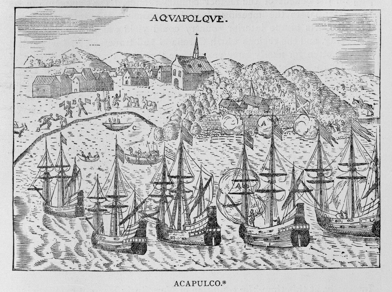Acapulco", z knihy Jeana-Baptisty Labata (1663-1738) Nouveau Voyage, díl ii, Paříž, 1722. od French School