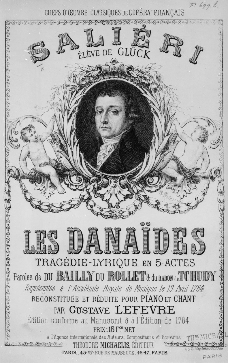 Reklama na „Les Danaides“, 19. dubna 1784 od French School