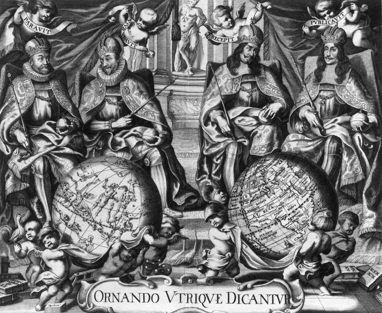 Alegorie s Rudolfem II. (1552-1612) císařem Svaté říše římské a jeho nástupci Matyášem 1. (1557-1619), Ferdinandem II. (1578-1637) a Ferdinandem III. (1608-1657) od French School