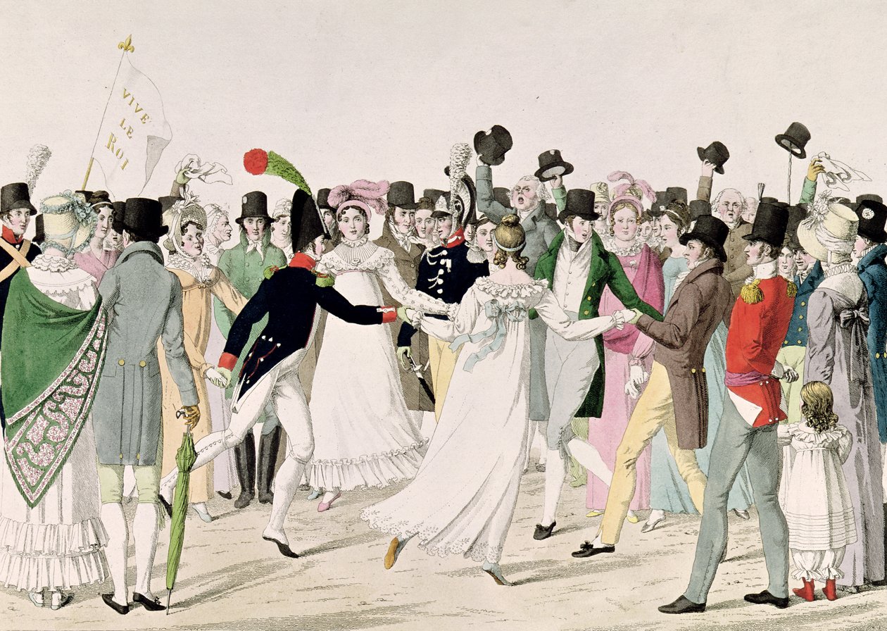 Večer v Tuileries v červenci 1815 od French School