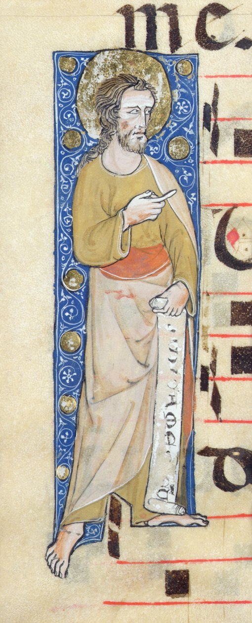 Apoštol držící fylaktérii, Judica me deus, kolem 1320 od French School