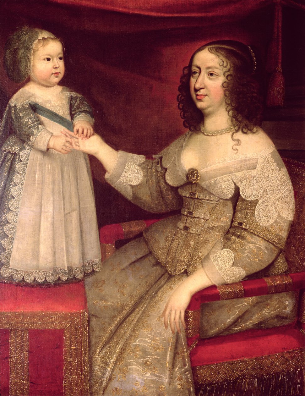 Anna Rakouská (1601-66) se svým synem Ludvíkem XIV. (1638-1715) od French School