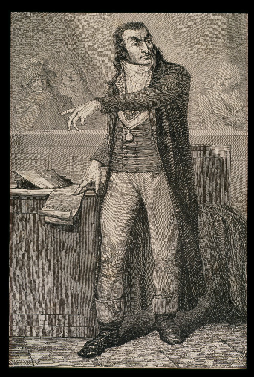 Antoine Quentin Fouquier-Tainville (1747-95) jako státní zástupce revolučního tribunálu, vyryl Blanpain od French School
