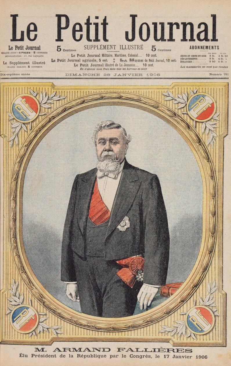 Armand Fallieres (1841-1931) zvolen prezidentem republiky (1906-1913) Kongresem dne 17. ledna 1906, ilustrace z Le Petit Journal, 28. ledna 1906 od French School