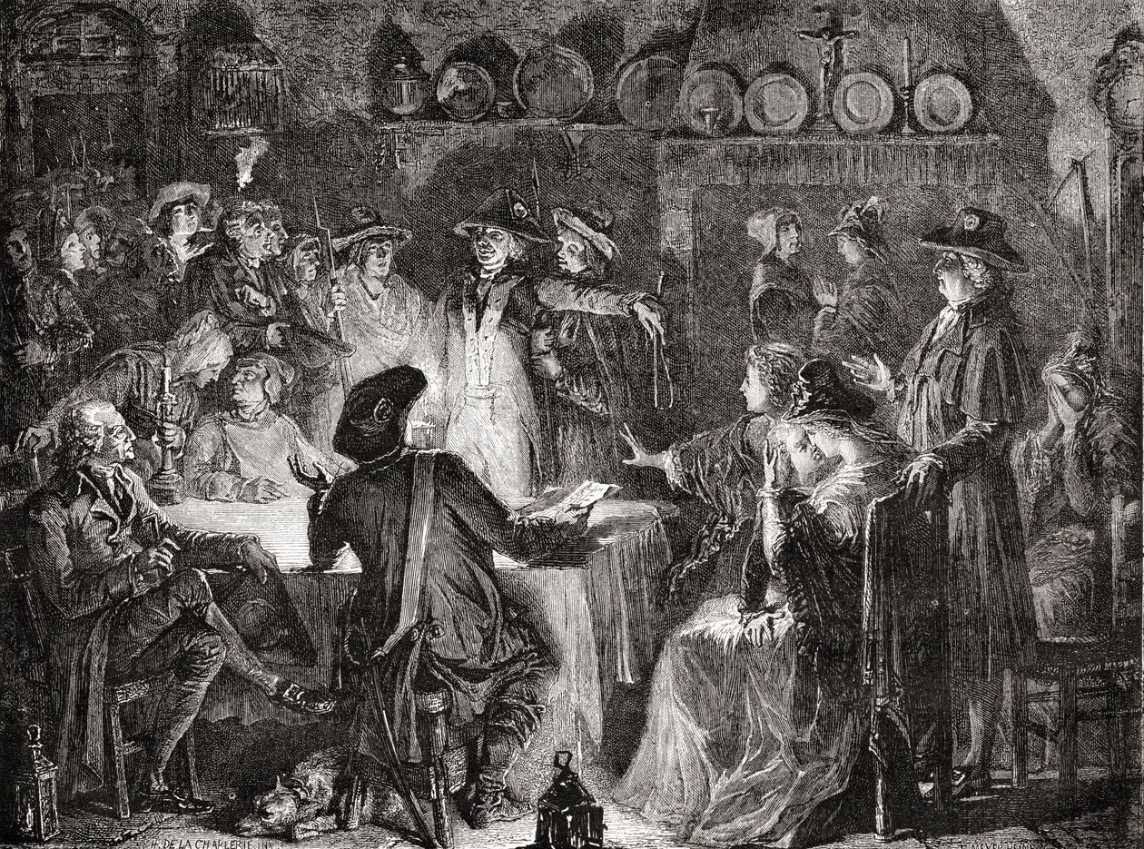 Zatčení královské rodiny ve Varennes, 21. června 1791 od French School