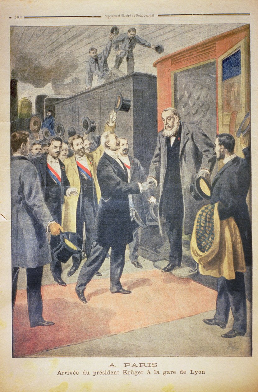 V Paříži: Příjezd prezidenta Krugera na Gare de Lyon, ilustrace z „Le Petit Journal“, 9. prosince 1900 (viz také 116054) od French School