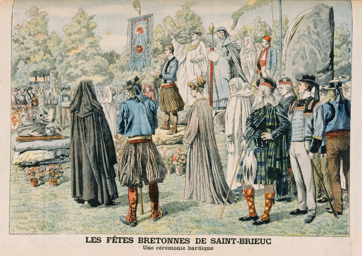 Bardic Ceremony v Saint-Brieuc, Bretaň, ilustrace z 