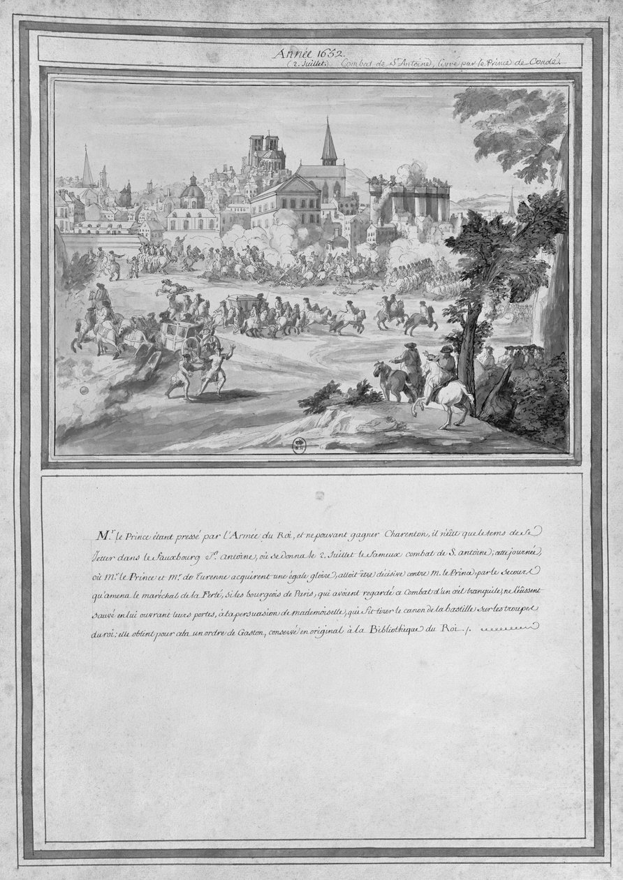 Bitva u Porte Sainte-Antoine, 2. července 1652 od French School
