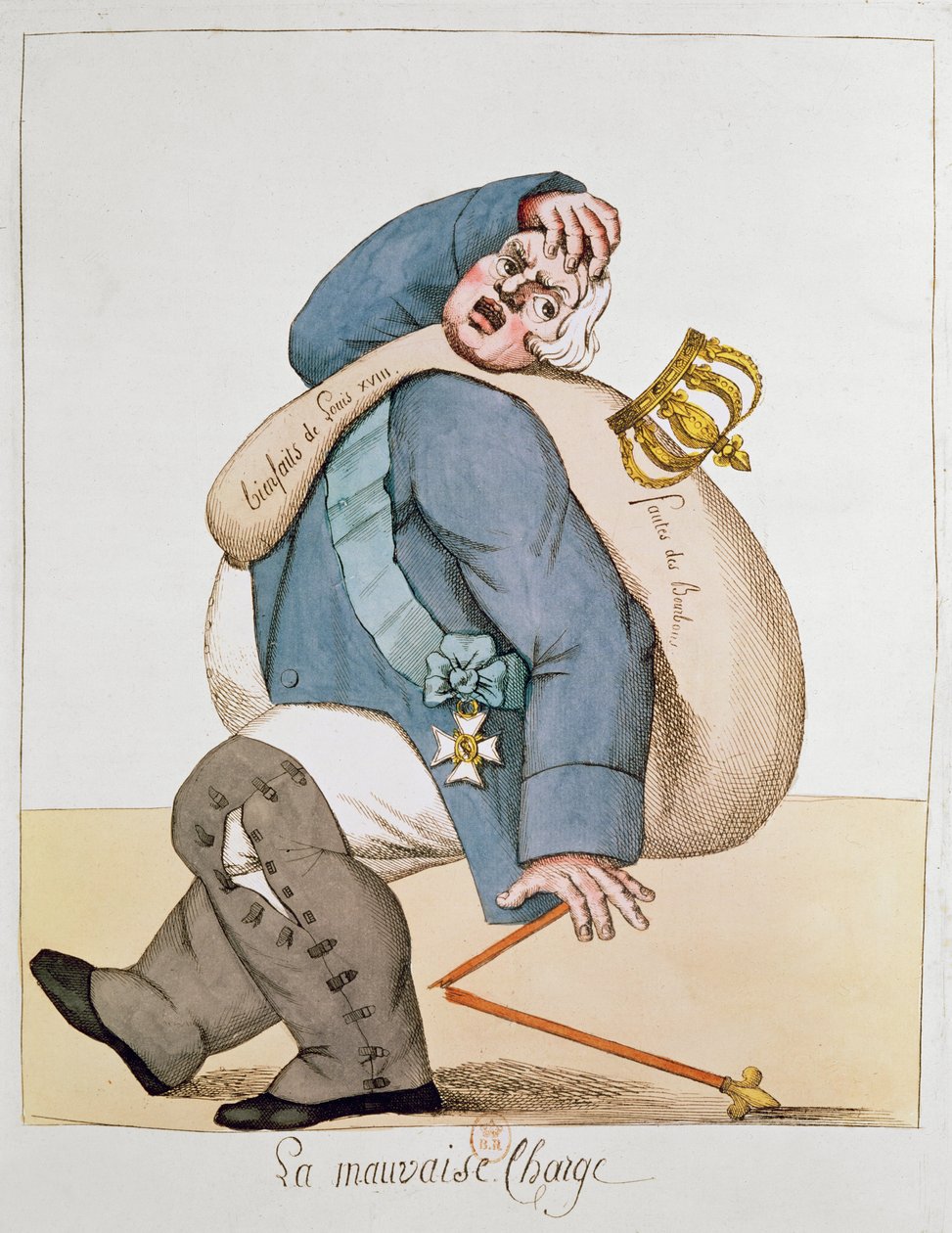 Karikatura Ludvíka XVIII (1755-1824) 1815 od French School