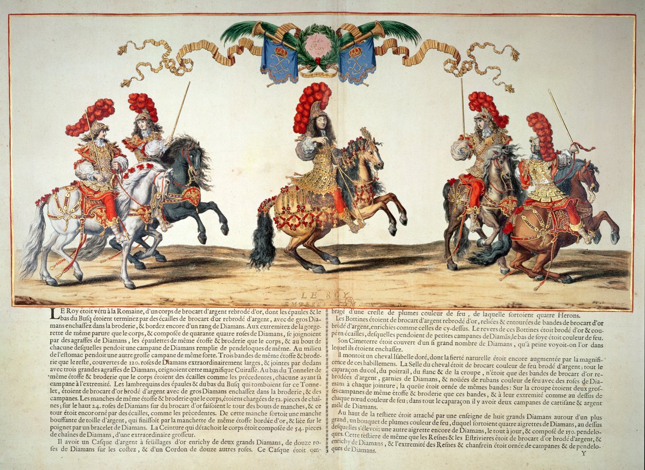 Kolotoč předvedl Ludvík XIV. (1638-1715) před Tuileries, 5. června 1662 od French School