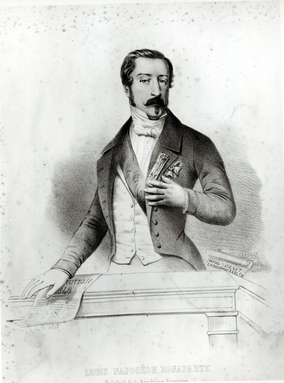 Charles Louis Napoleon Bonaparte (1808-73) složil přísahu na ústavu z roku 1848 od French School