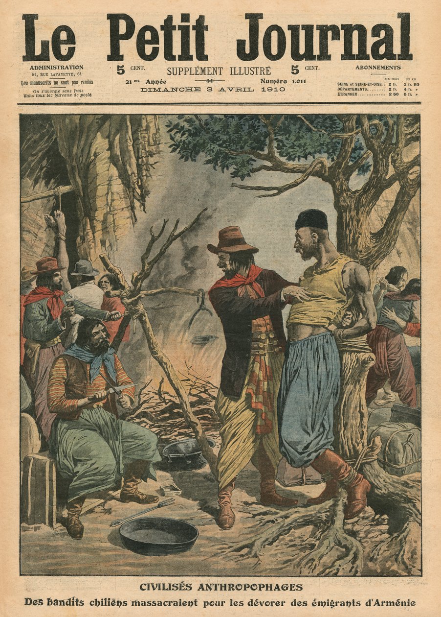 Chilští bandité požírající arménské emigranty, ilustrace z 