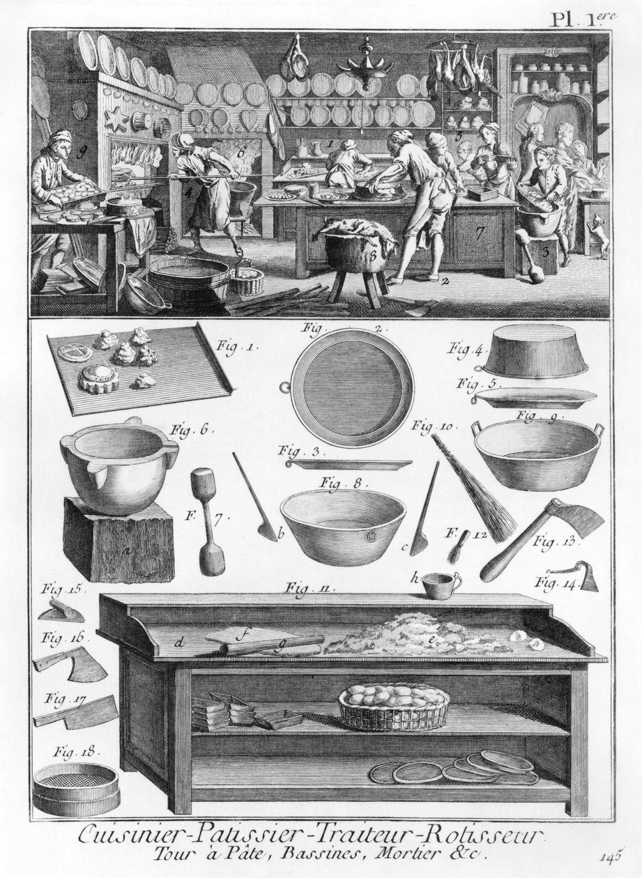 Kuchař, cukrář, kuchař, prodavač pečeného masa, ilustrace z 