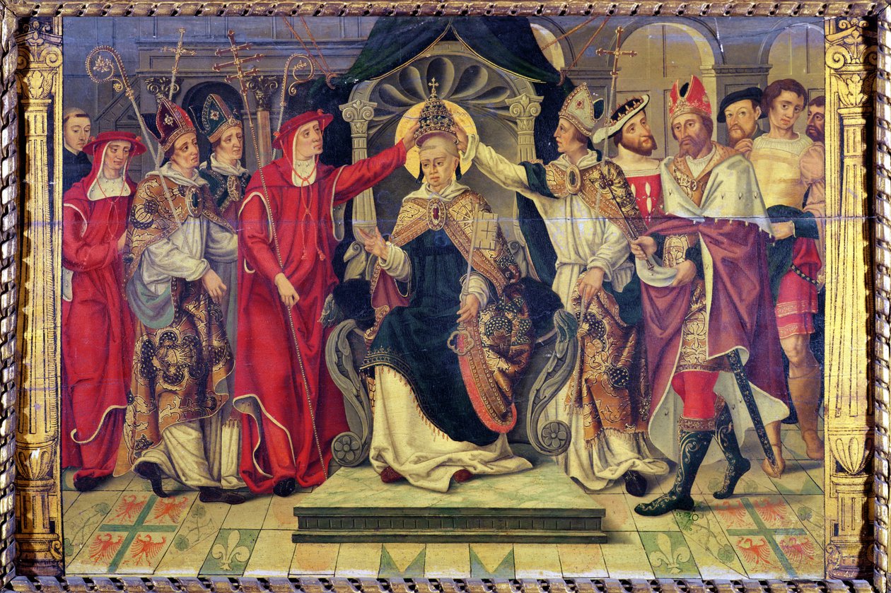 Korunovace papeže Celestina V. (asi 1215-96) v srpnu 1294 od French School