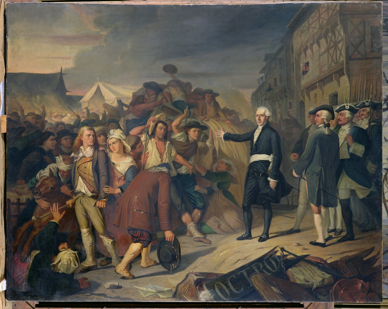 Daniel de Kervegan (1735-1817) starosta Nantes, uklidňuje vzpouru od French School