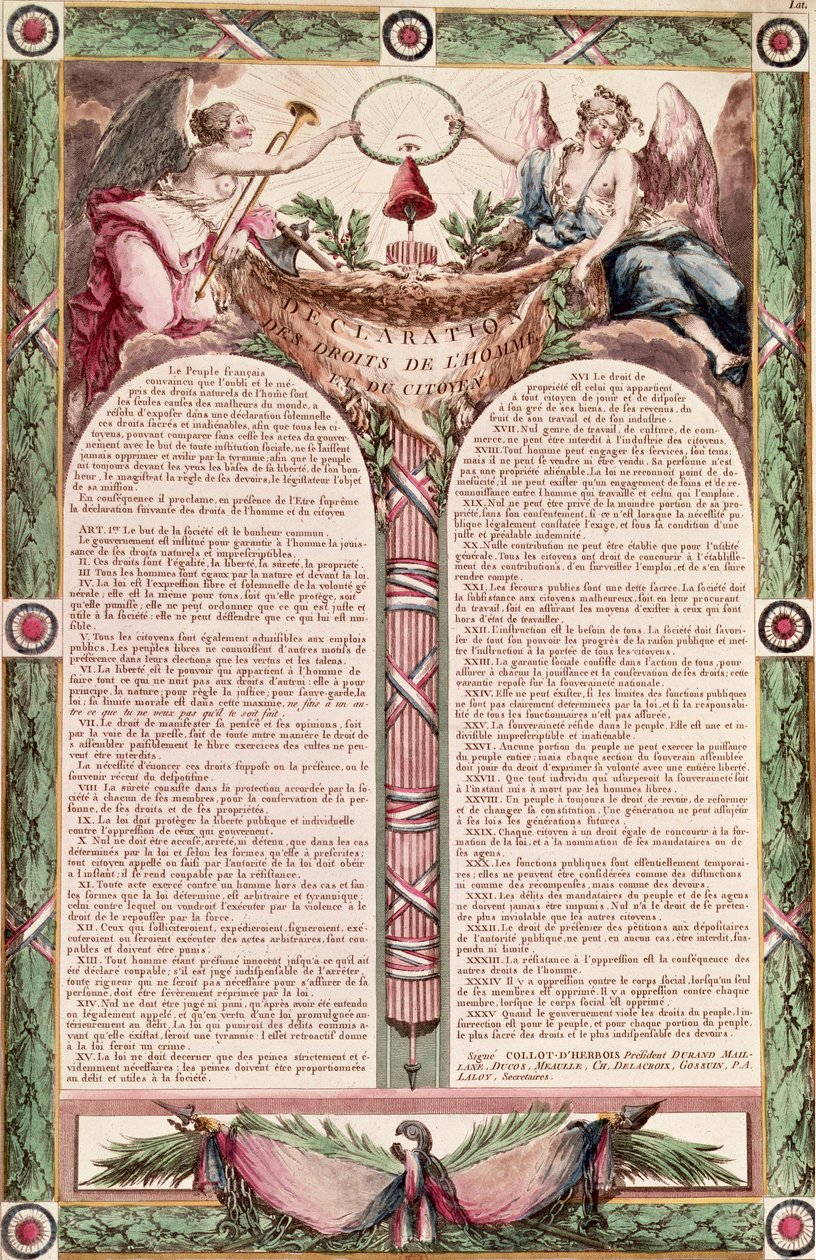 Deklarace práv člověka, 1793 od French School