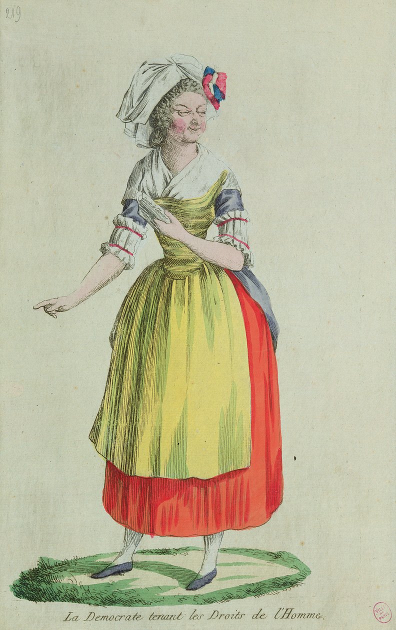 Demokracie držící lidská práva ze srpna 1789 od French School