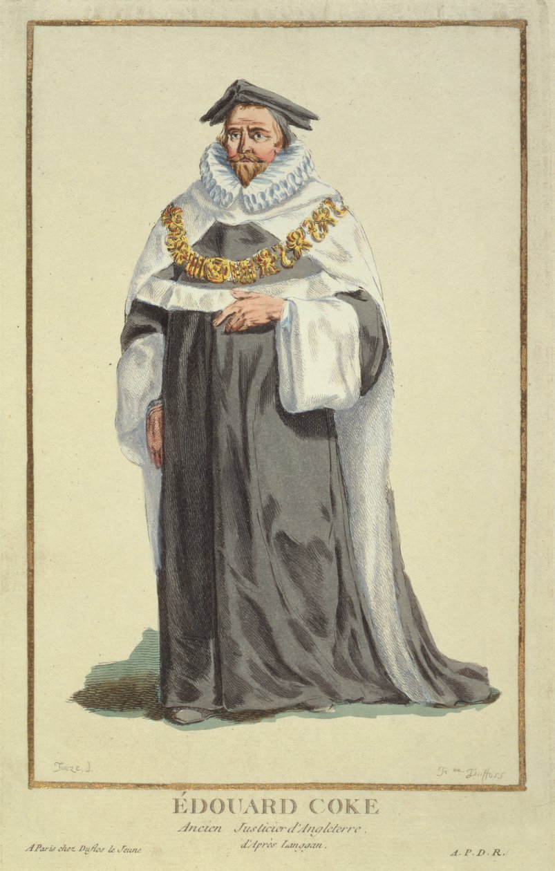 Edward Coke (1552-1634), ryl Pierre Duflos (1742-1816), 1780 (mědirytina) od French School