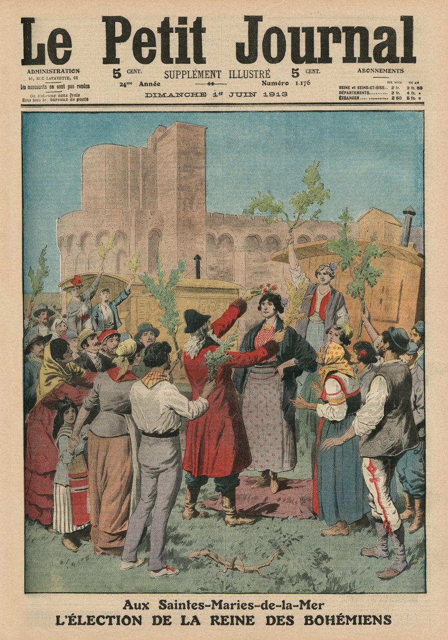 Volba královny Čech, Sainte-Maries-de-la-Mer, ilustrace přední obálky z 