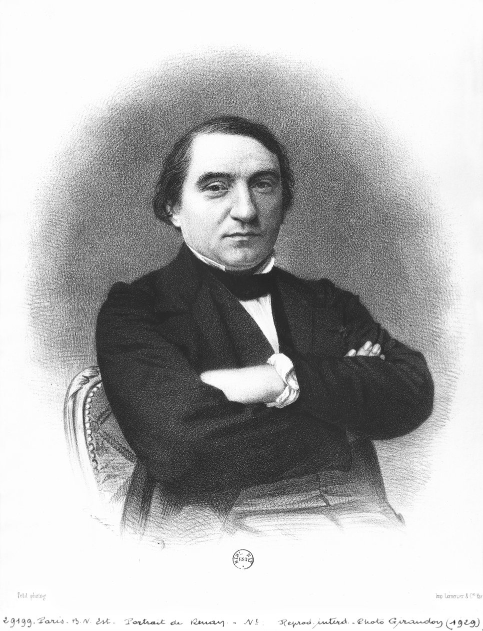 Ernest Renan (1823-92) podle fotografie Pierra Petita (1832-1909) od French School