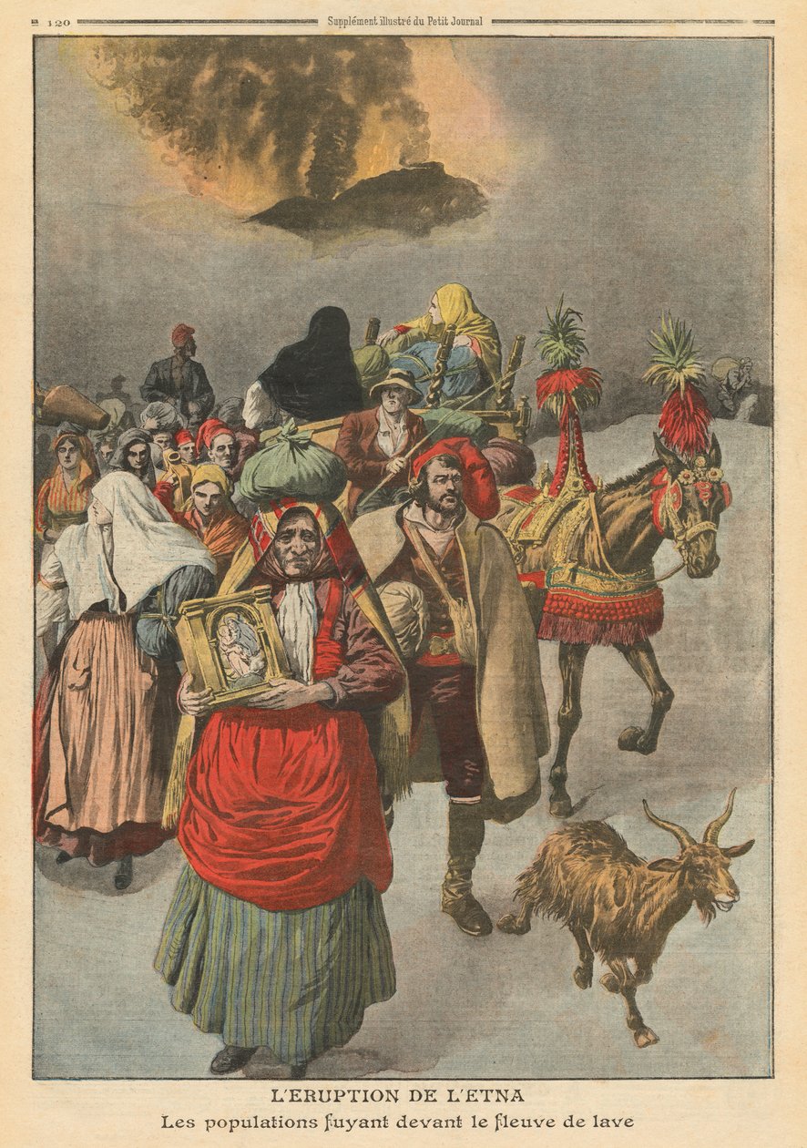 Erupce Etny, ilustrace z "Le Petit Journal", supplement illustre, 10. dubna 1910. od French School