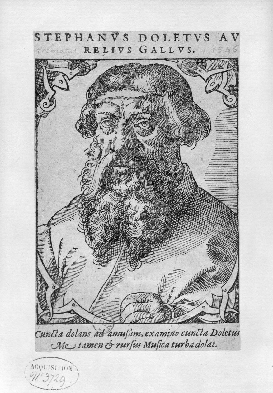Etienne Dolet (1509-46) 1546 od French School