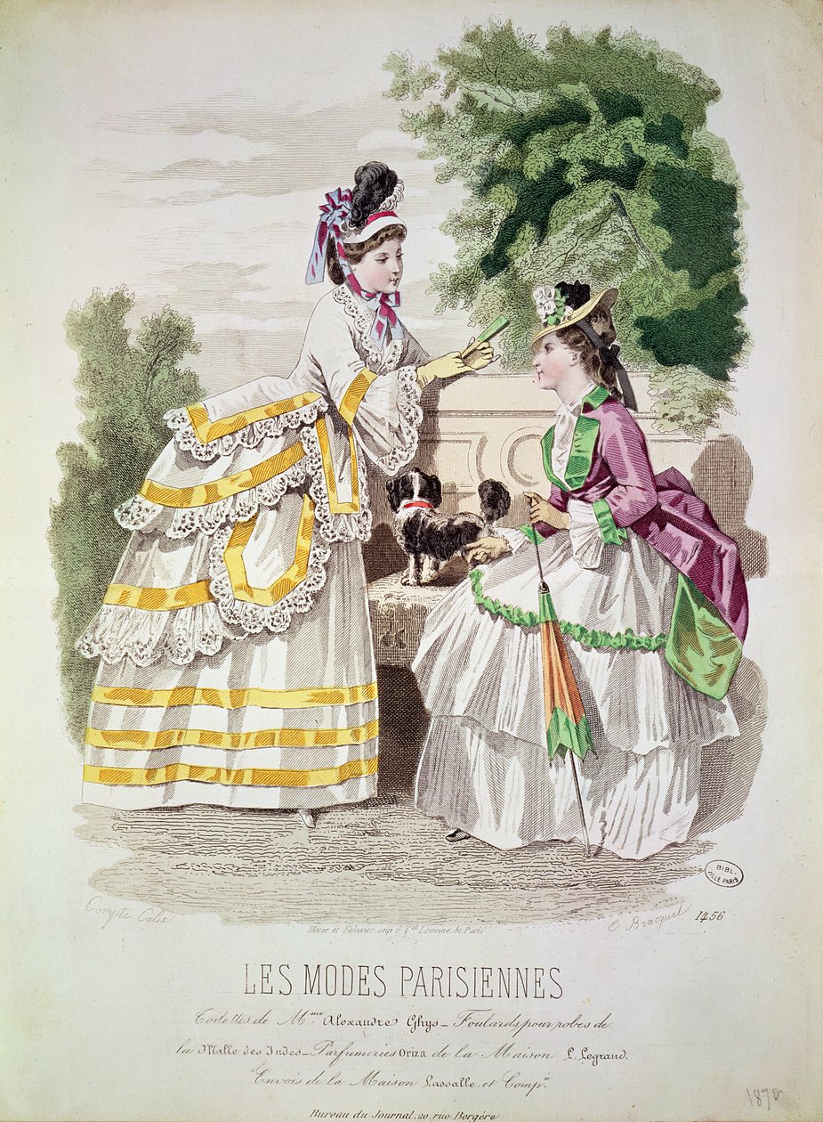 Dámská móda z „Les Modes Parisiennes“ 1870 od French School