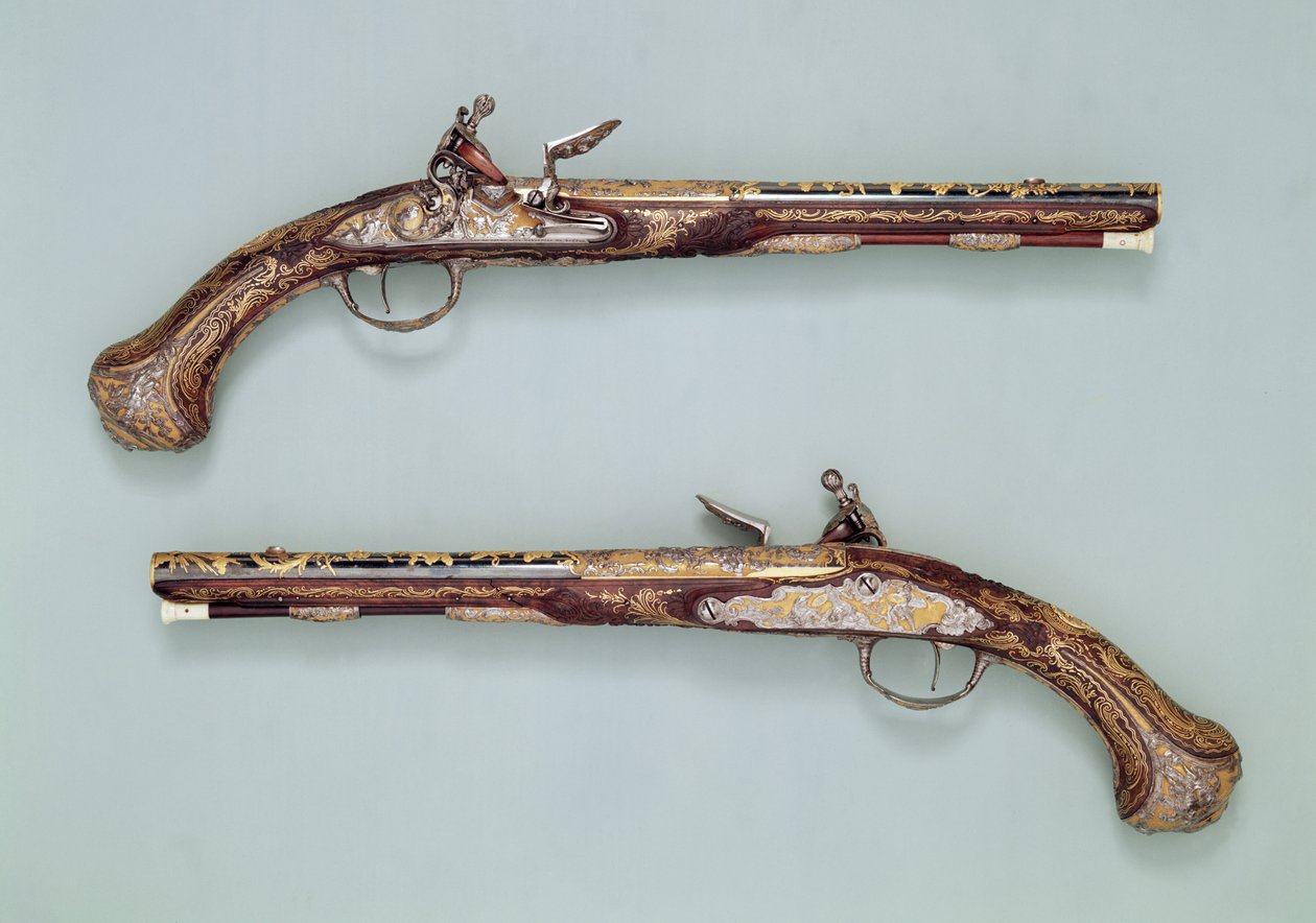 Křesadlové pistole, 1690 od French School