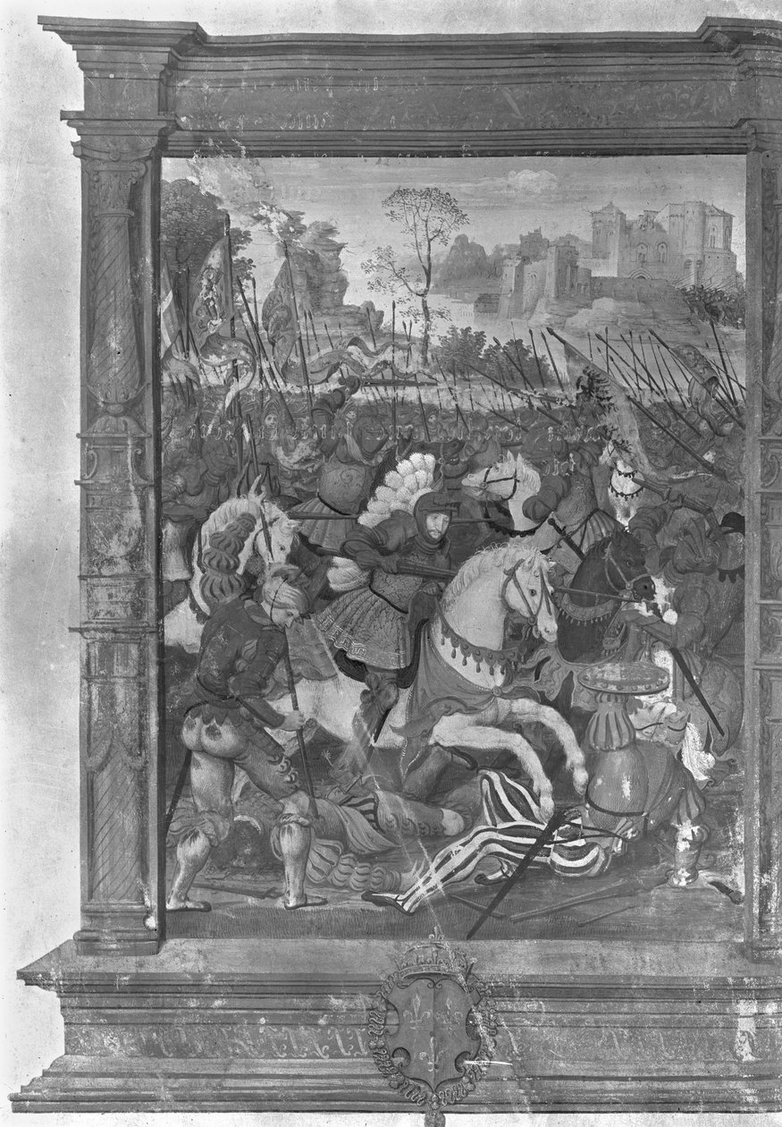 Fol.1 František I. (1494-1547) útočící v bitvě u Marignanu, 14. září 1515 od French School