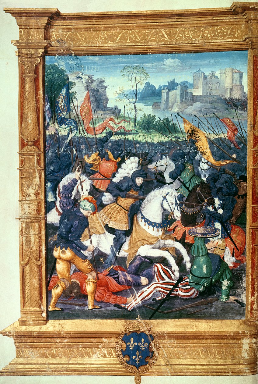 František I. (1494-1547) v bitvě u Marignana, 14. září 1515 od French School