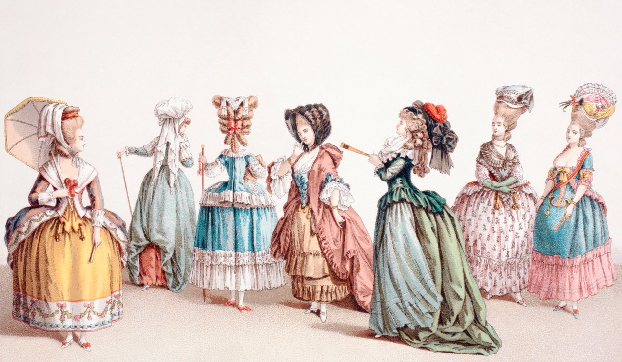 Francouzská dámská móda za vlády Ludvíka XVI., 1875 od French School