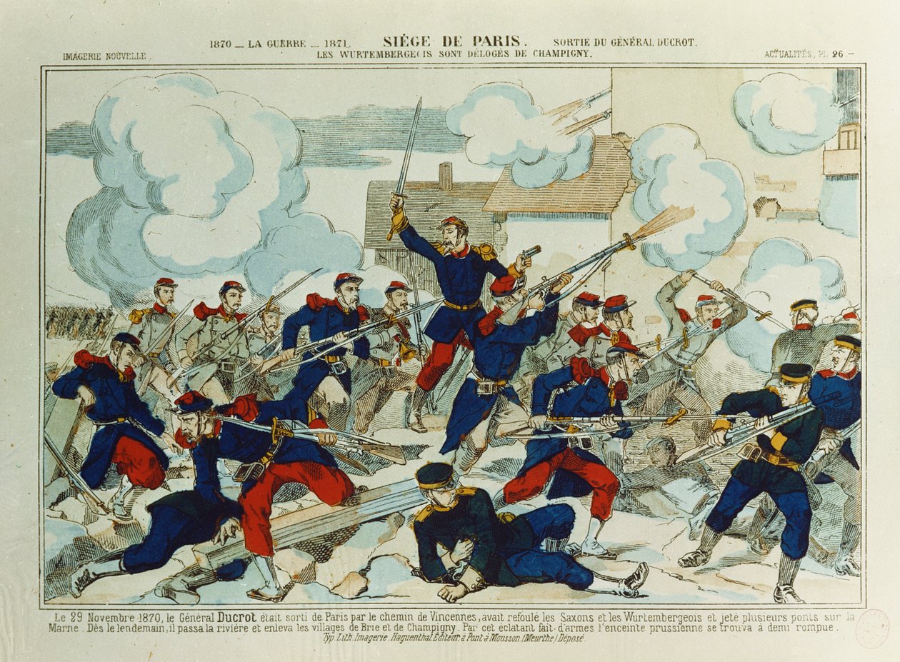 Generál Ducrot (1817-82) v bitvě u Champigny, 29. ledna 1870 od French School