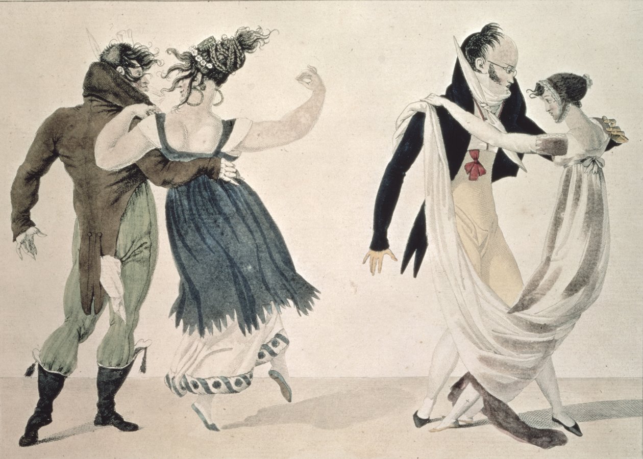 Dobrá forma, č. 1: Valčík, satirický kreslený film, c.1820 od French School
