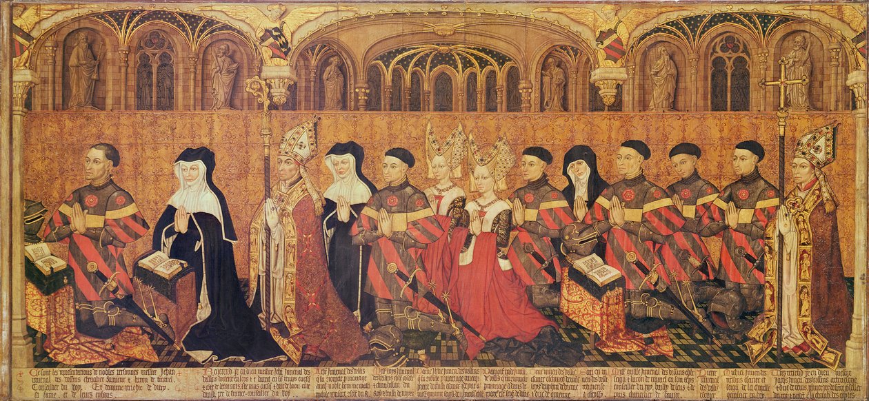 Jean I Jouvenel des Ursins (1360-1431) s manželkou Michelle de Vitry († 1456) a jejich rodinou, 1445-49 od French School