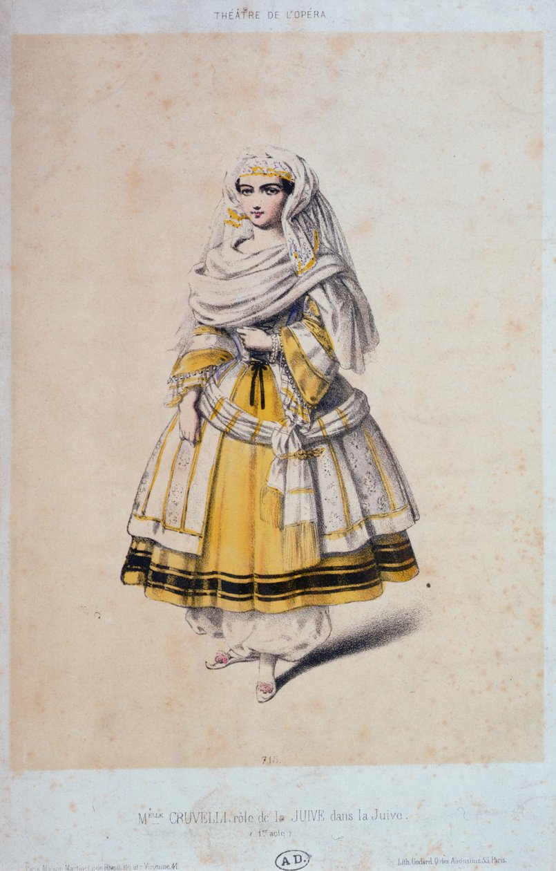 Jeanne Sophie Charlotte Cruvelli (1826-1907) v hlavní roli La Juive, 1. dějství, cca 1850-60 od French School