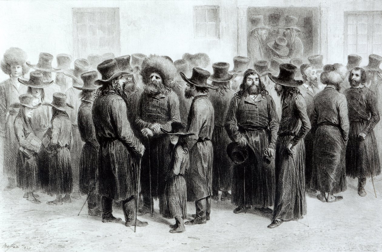 Židovští obchodníci a obchodníci, tisk Auguste Bry od French School