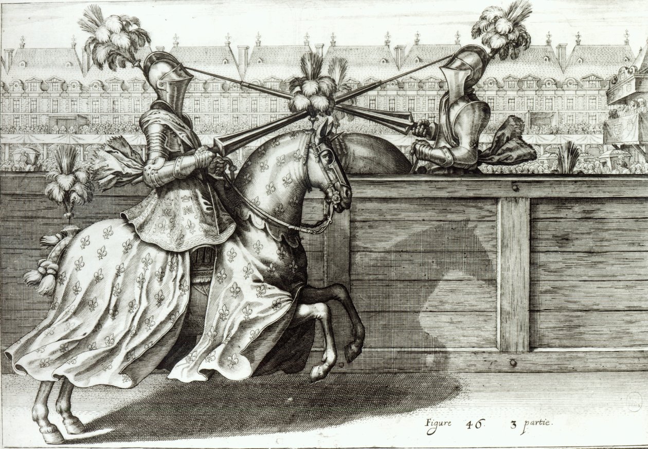 Rytířský turnaj na náměstí, 1. polovina 17. století od French School