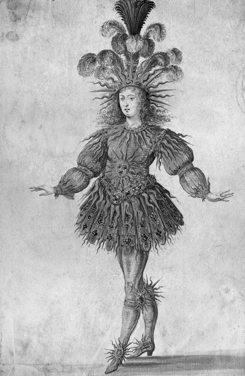 Francouzský král Ludvík XIV. v kostýmu Krále Slunce v baletu "La Nuit", 1653 od French School