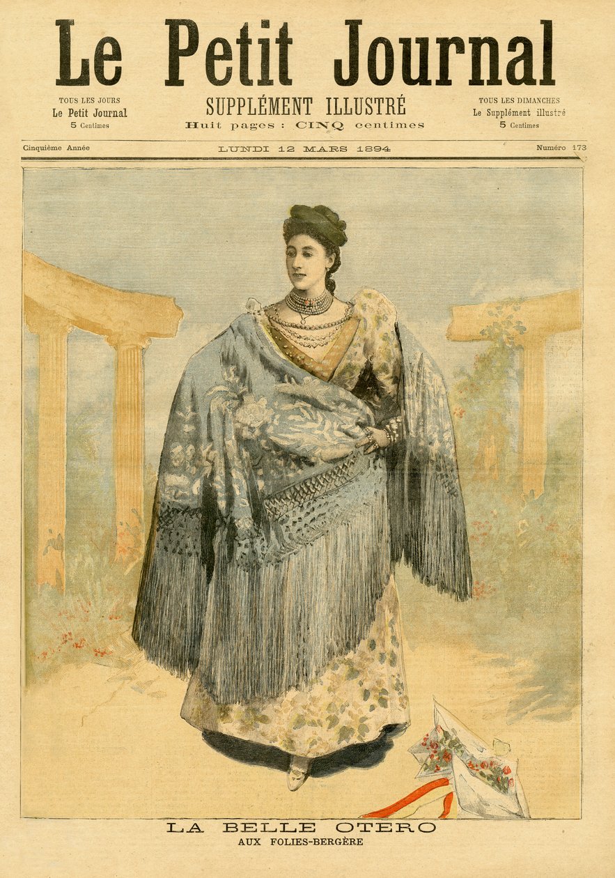 La Belle Otero (1868-1965) v Folies-Bergere, z „Le Petit Journal“, 12. března 1894 od French School