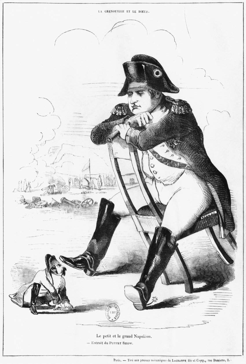La Grenouille et le Boeuf: Malý a velký Napoleon I, karikatura z 