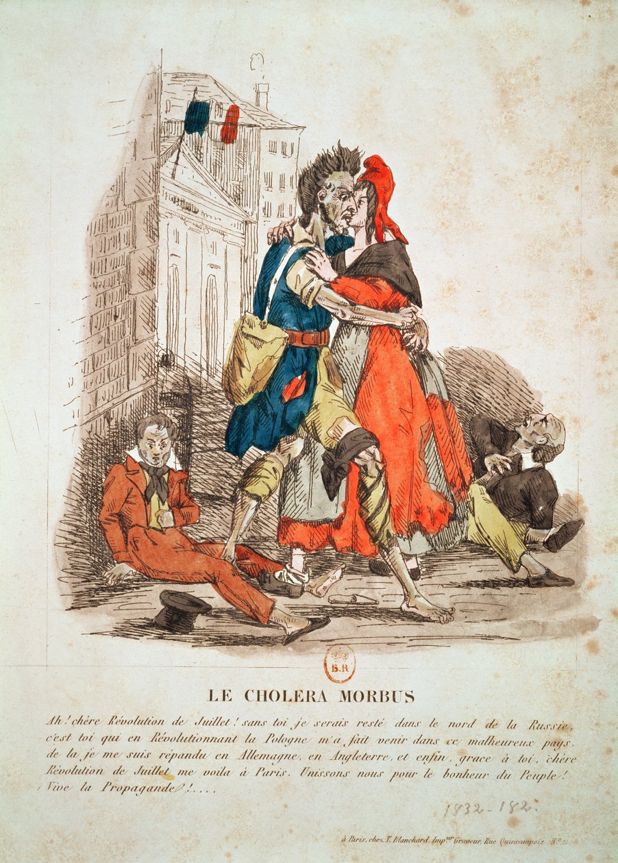 "Le Cholera Morbus", alegorie epidemie cholery po revoluci 1830, cca 1832 od French School