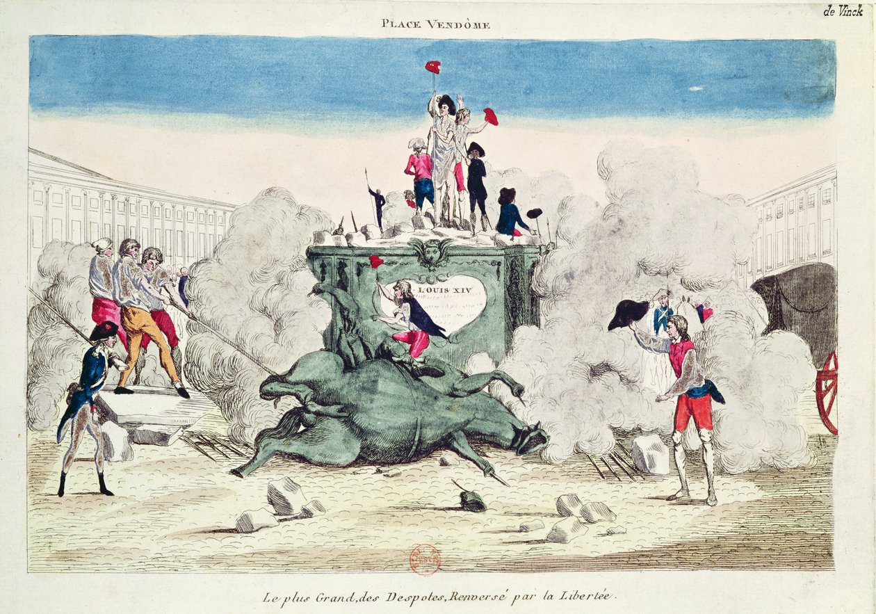 Liberty svrhl sochu Největšího despoty na Place Vendome 11. srpna 1792, 1792 od French School